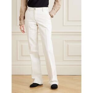 Dries Van Noten Parchia Straight Leg Denim Pants Jeans in Off White 28